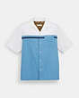 COACH®,SCOUT SHIRT IN ORGANIC COTTON,cotton,Blue Multicolor,Front View