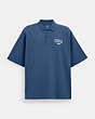 COACH®,RELAXED POLO,cotton,Navy,Front View