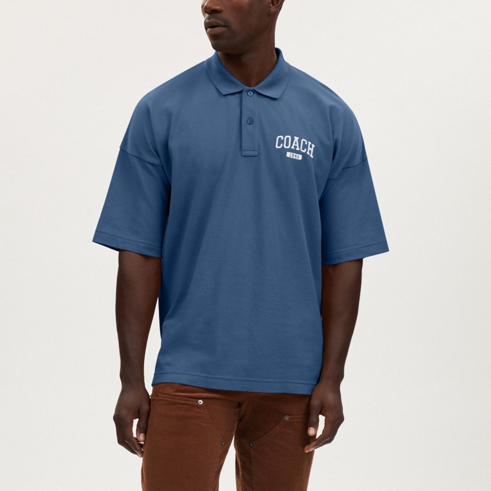 COACH®,RELAXED POLO,Navy,Scale View