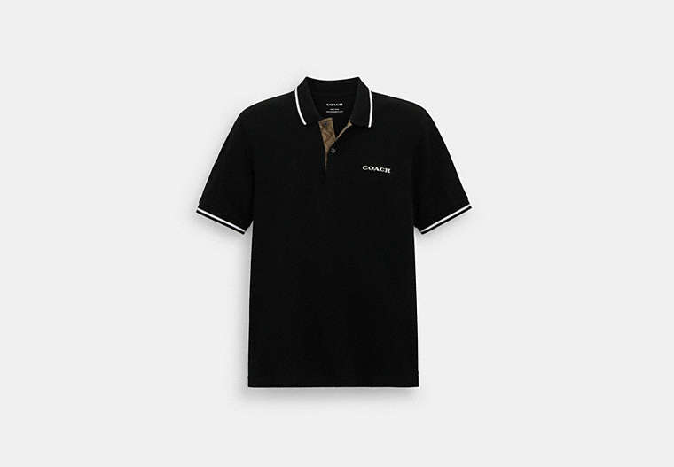COACH®,SIGNATURE POLO,cotton,Black,Front View image number 0