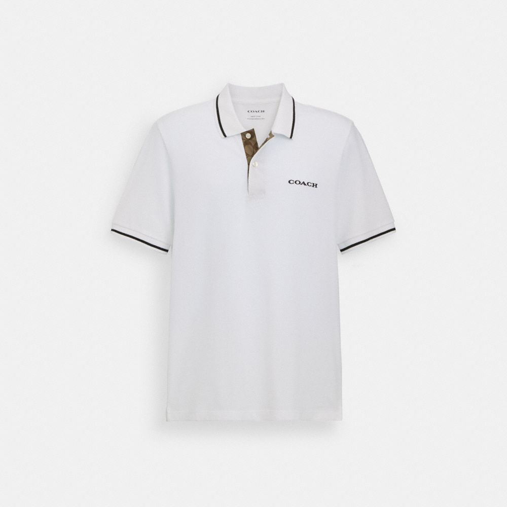 COACH®,SIGNATURE POLO,White,Front View