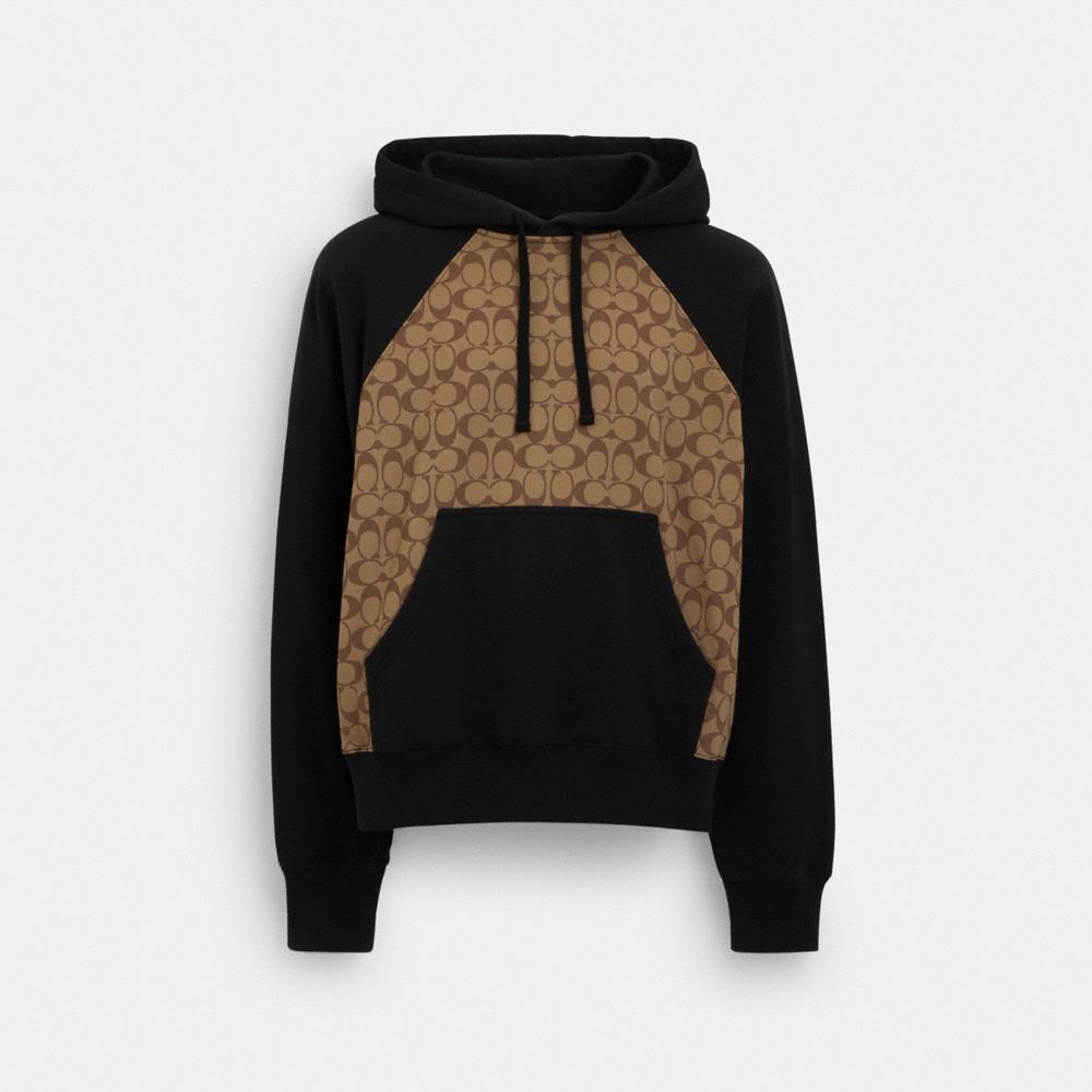 Shop Coach Outlet Signature Hoodie In Brown