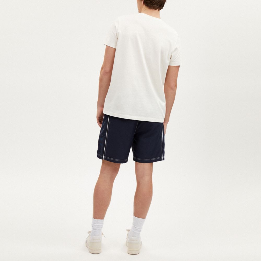 COACH®,SHORTS DE BAIN,Coton,Bleu marine,Scale View