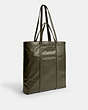 COACH®,HALL TOTE BAG,Leather,Large,Army Green,Angle View