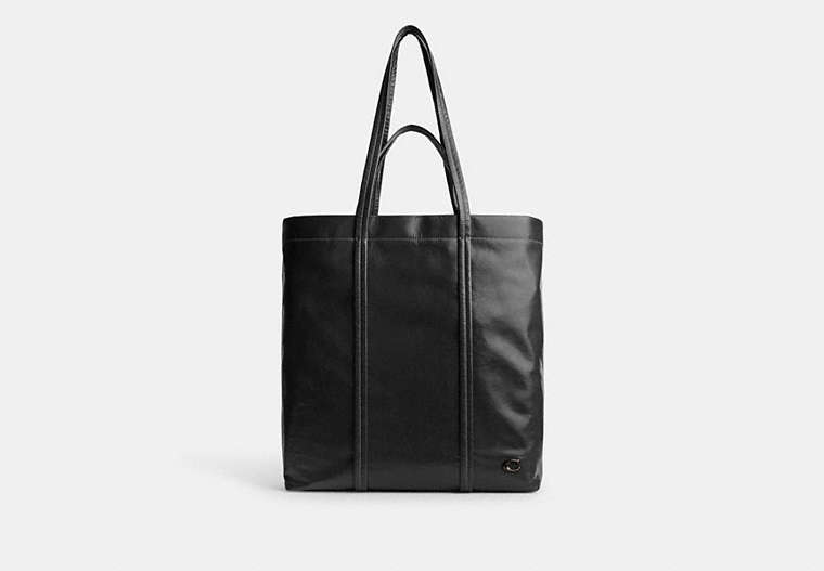 COACH®,HALL TOTE,Leather,Black,Front View