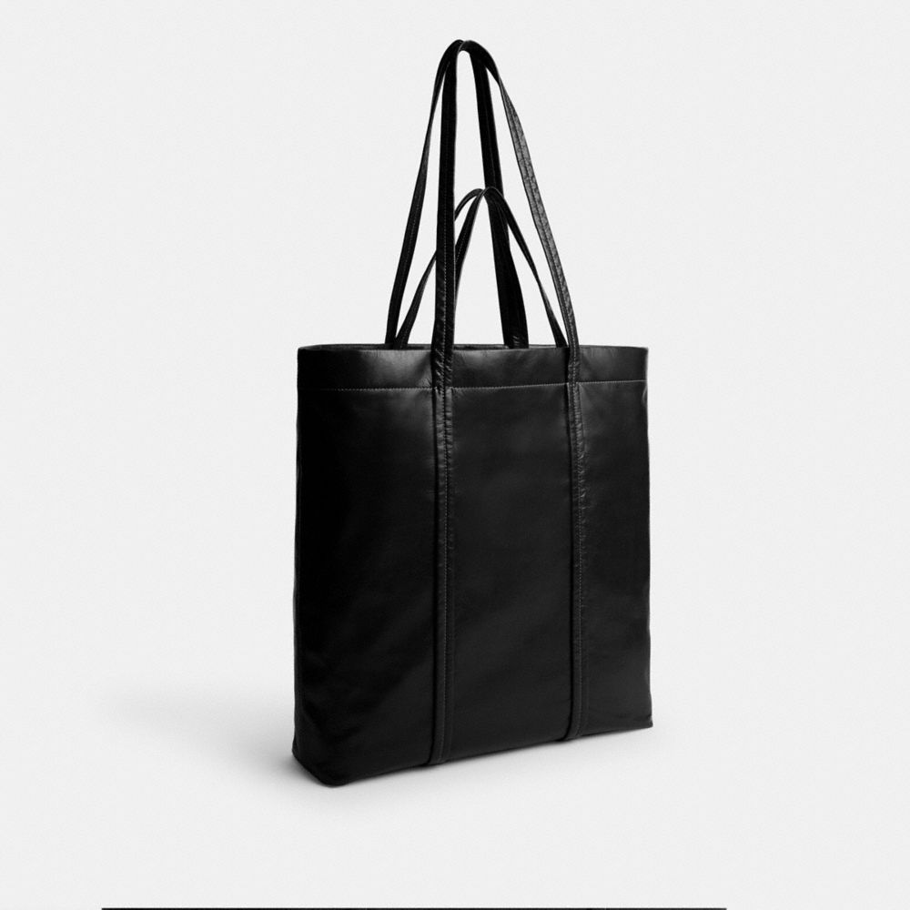 COACH®,HALL TOTE BAG,Leather,Large,Black,Angle View