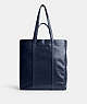 COACH®,HALL TOTE,Leather,Deep Blue,Front View