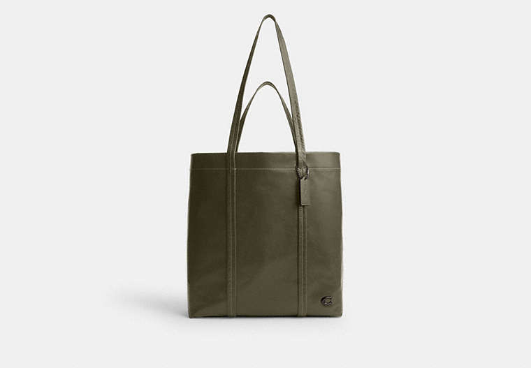 COACH®,HALL TOTE BAG 33,Leather,Large,Army Green,Front View image number 0