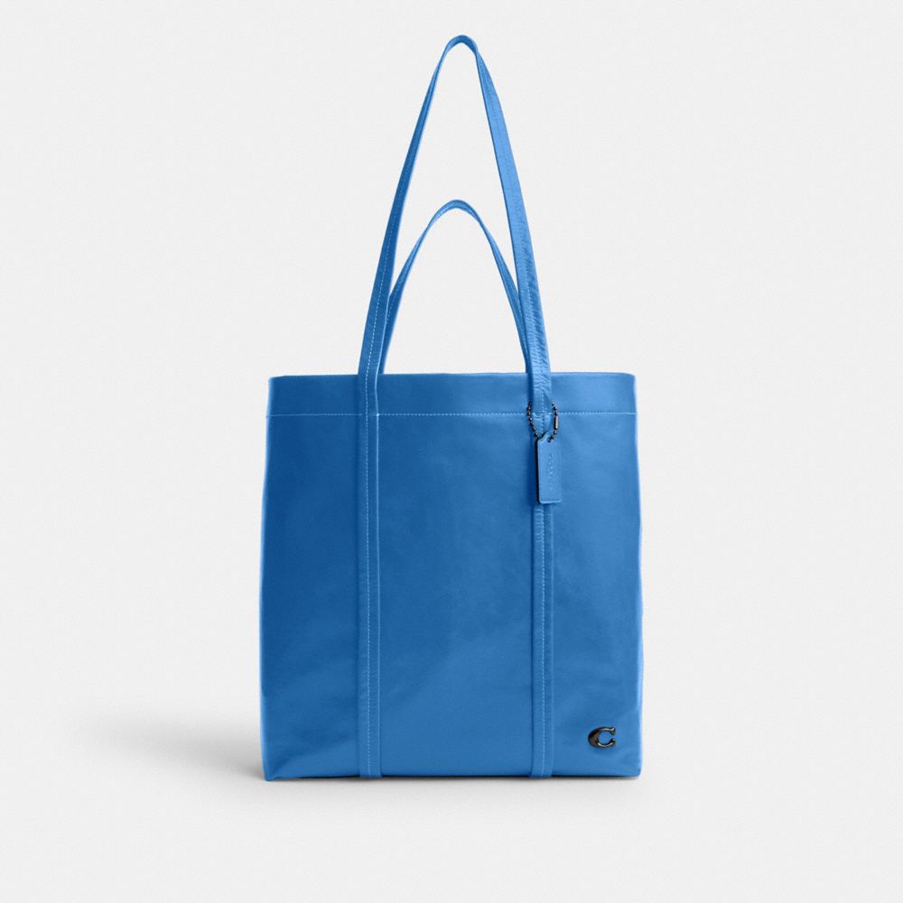 COACH®,CABAS HALL 33,Cuir,Bleuet,Front View