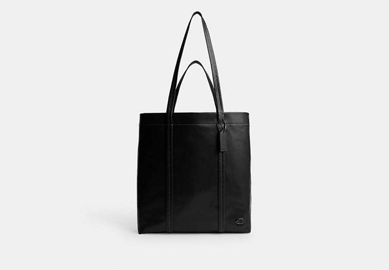 COACH®,HALL TOTE BAG 33,Leather,Large,Black,Front View image number 0
