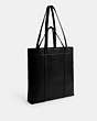 COACH®,HALL TOTE BAG 33,Leather,Large,Black,Angle View