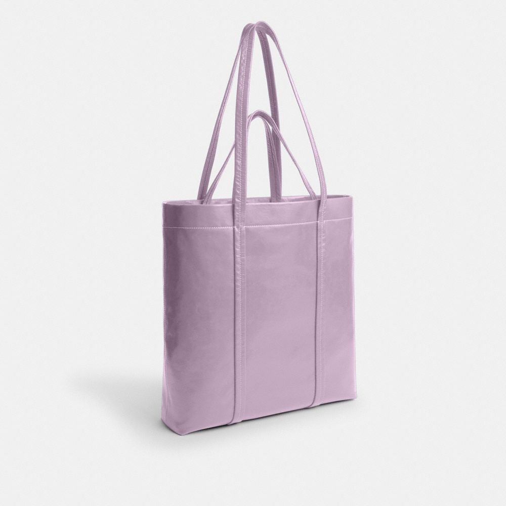 COACH®,HALL TOTE BAG 33,Leather,Large,Soft Purple,Angle View