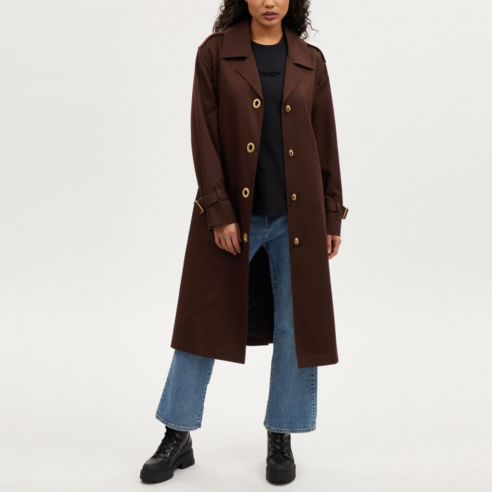 COACH®,ターンロック トレンチ・シグネチャー ディテール,ジャケット&コート,