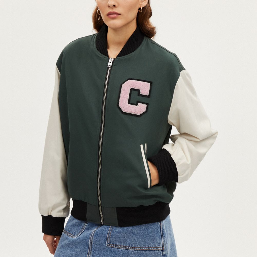 COACH コーチ ヴァーシティジャケットVARSITY JACKET ブラック 