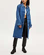 COACH®,DENIM TRENCH,Leather,Medium Wash,Scale View