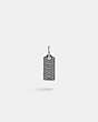 COACH®,STERLING SILVER SIGNATURE HANGTAG SINGLE HUGGIE EARRING,Sterling Silver,Silver,Front View