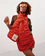 COACH®,Coachtopia Loop Quilted Cloud Scarf,Polyester,Deep Orange,Detail View