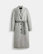 COACH®,DOUBLE FACED COAT,wool,Light Grey,Front View