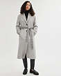 COACH®,DOUBLE FACED COAT,wool,Light Grey,Scale View