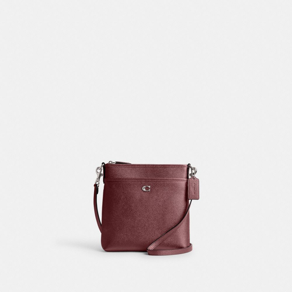 COACH®,BOXED KITT MESSENGER CROSSBODY BAG,Small,Lh/Metallic Cherry,Front View