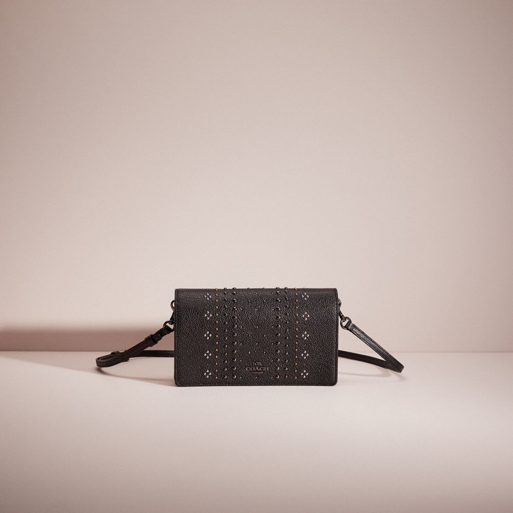 Coach foldover crossbody discount clutch with rivets