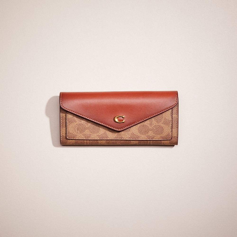 Coach Red Soft Wallet In Colorblock Signature Canvas