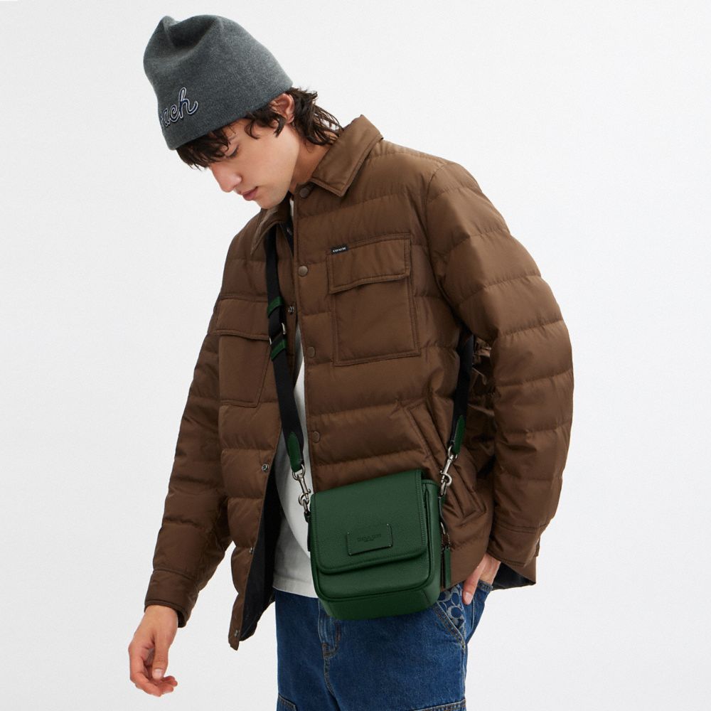 COACH®,SAC À PORTÉ-CROISÉ LUCAS,Cuir galet,Qb/Vert chasseur,Detail View