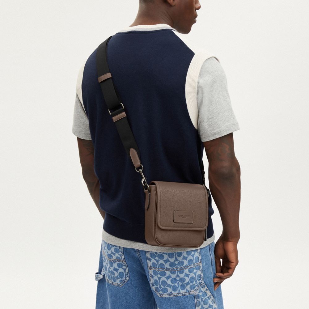 COACH®,Lucas Crossbody Bag,Leather,Calfskin Leather,Crossbody,Applique,Logo,Casual,Brown,Detail View