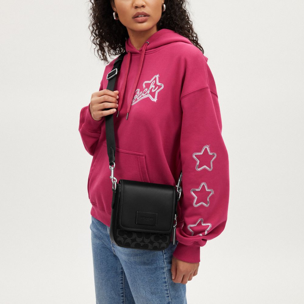 COACH®,Lucas Crossbody Bag In Signature Denim,,Angle View