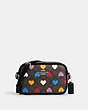 COACH®,MINI JAMIE CAMERA BAG IN SIGNATURE CANVAS WITH HEART PRINT,Small,Silver/Brown Black Multi,Front View