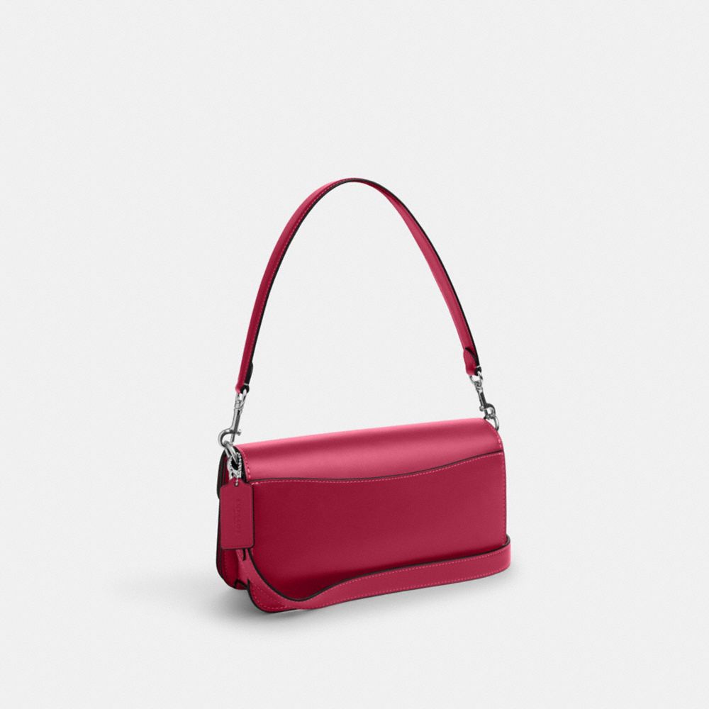 COACH®,MORGAN SHOULDER BAG,Smooth Leather,Medium,Silver/Bright Violet,Angle View