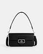 COACH®,MORGAN SHOULDER BAG,Leather,Medium,Silver/Black,Front View