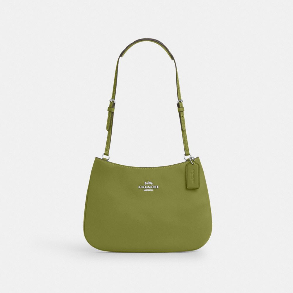 COACH®,SAC ÉPAULE PENELOPE,Cuir,Argent/Jaune vert,Front View