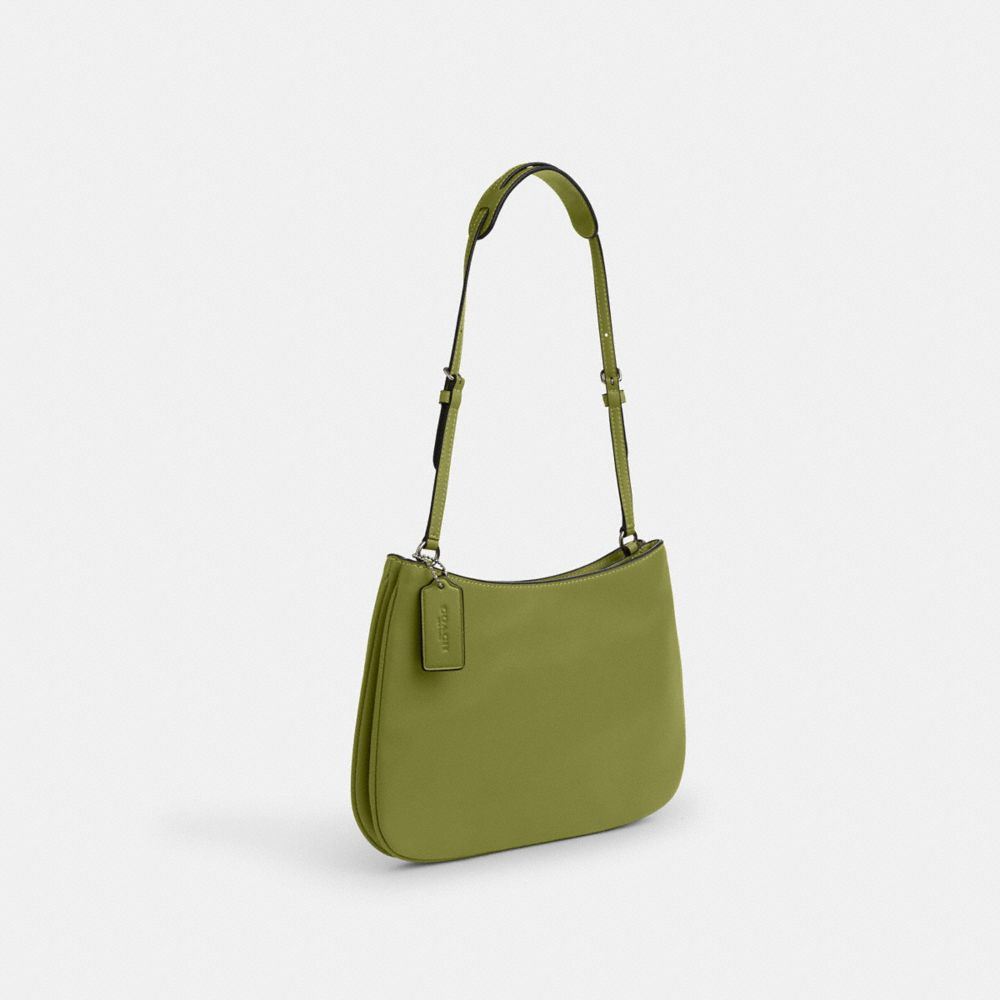 COACH®,PENELOPE SHOULDER BAG,Smooth Leather,Mini,Silver/Yellow Green,Angle View