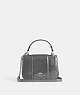 COACH®,LYSA TOP HANDLE,Leather,Small,Silver/Gunmetal,Front View