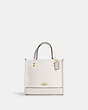 COACH®,DEMPSEY TOTE 22,Pebbled Leather,Medium,Gold/Chalk,Front View