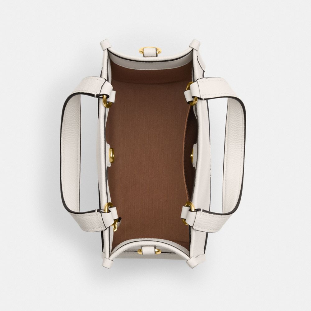 COACH®,CABAS DEMPSEY 22,Cuir galet,Or/Craie,Inside View,Top View