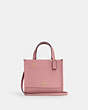 COACH®,DEMPSEY TOTE BAG 22,Pebbled Leather,Medium,Gold/True Pink,Front View