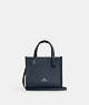 COACH®,DEMPSEY TOTE 22,Pebbled Leather,Medium,Silver/Denim,Front View