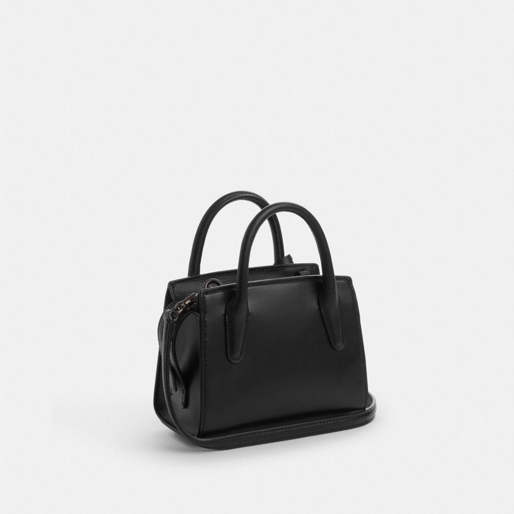 COACH®,ANDREA MINI CARRYALL,Smooth Leather,Mini,Black Copper/Black,Angle View