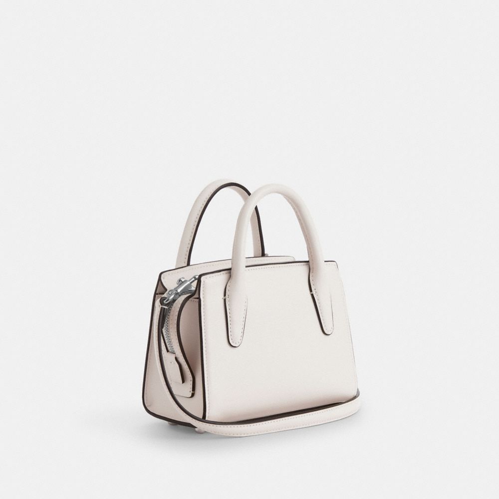 COACH®,ANDREA MINI CARRYALL,Smooth Leather,Mini,Silver/Chalk,Angle View