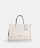 COACH®,DEMPSEY CARRYALL,Pebbled Leather,Medium,Gold/Chalk,Front View