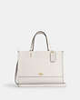 COACH®,DEMPSEY CARRYALL,Pebbled Leather,Medium,Gold/Chalk,Front View