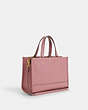 COACH®,DEMPSEY CARRYALL BAG,Pebbled Leather,Medium,Gold/True Pink,Angle View