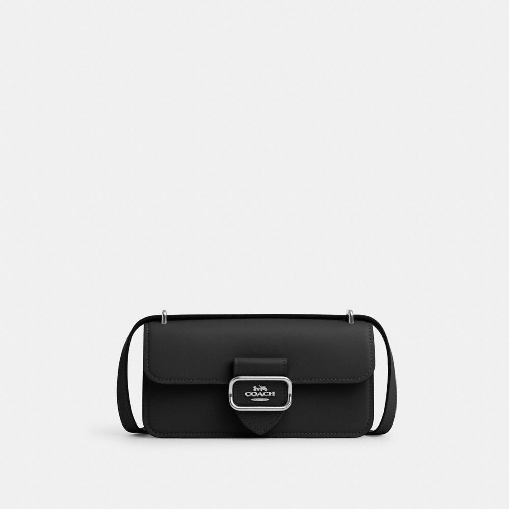 COACH®,MORGAN CROSSBODY,Cuir,Argenté/Noir,Front View