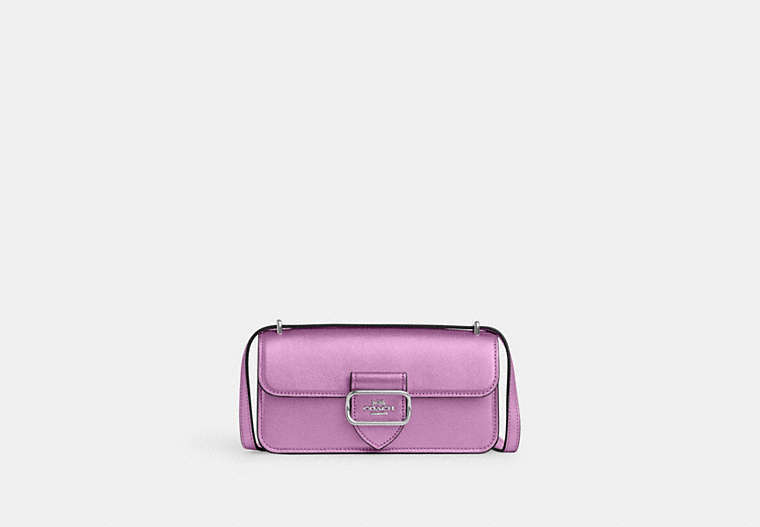 COACH®,MORGAN CROSSBODY,Leather,Mini,Silver/Metallic Lilac,Front View image number 0