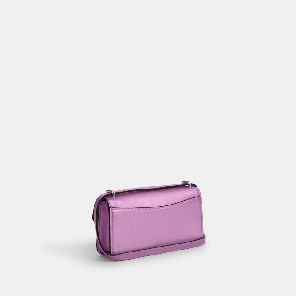 COACH®,MORGAN CROSSBODY,PITONE LUCIDO,Argent/Lilas métallique,Angle View