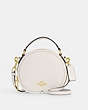 COACH®,CANTEEN CROSSBODY,Pebbled Leather,Small,Gold/Chalk,Front View