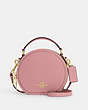 COACH®,CANTEEN CROSSBODY,Pebbled Leather,Small,Gold/True Pink,Front View