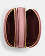 COACH®,CANTEEN CROSSBODY,Pebbled Leather,Small,Gold/True Pink,Inside View,Top View